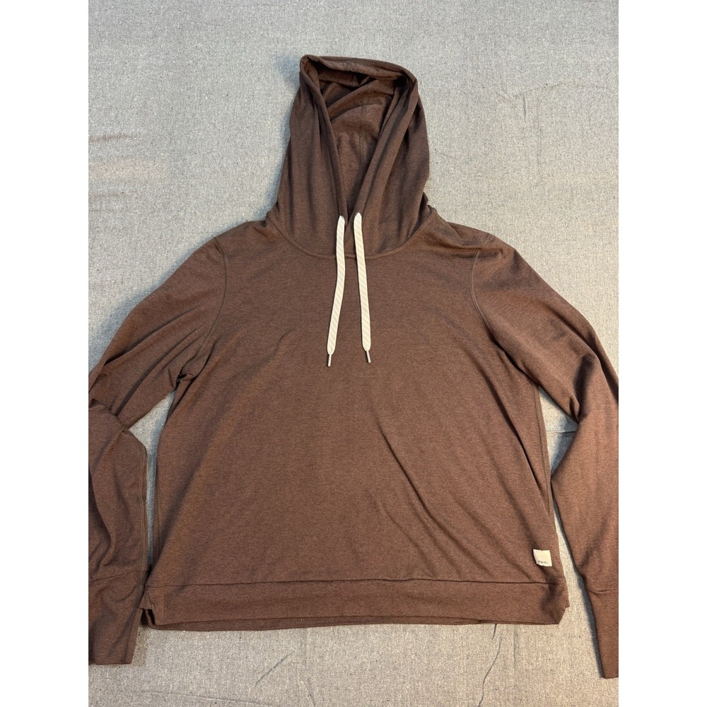 Vuori Halo Essential Hoodie Womens M Brown Heather Pullover Dreamknit Cropped